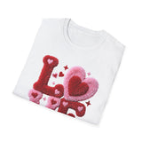 LOVE Fuzzy Heart T-Shirt — Valentine's Day Cute Retro Graphic Tee