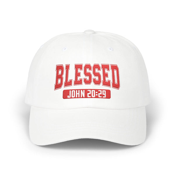 Blessed Dad Cap - John 20:29 Embroidered Christian Baseball Hat
