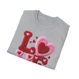 LOVE Fuzzy Heart T-Shirt — Valentine's Day Cute Retro Graphic Tee