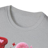LOVE Fuzzy Heart T-Shirt — Valentine's Day Cute Retro Graphic Tee