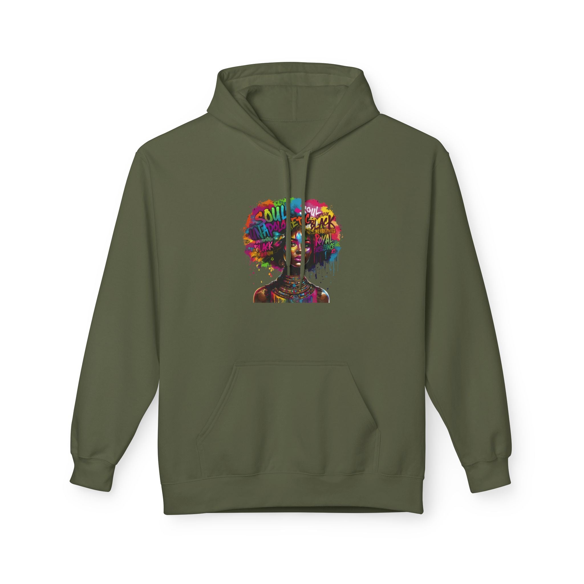 Afro Art Silhouette Hoodie — Colorful Urban Afrocentric Graphic Sweatshirt