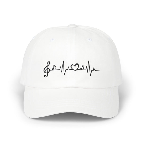 Dad Cap — Music Heartbeat Treble Clef Embroidered Hat