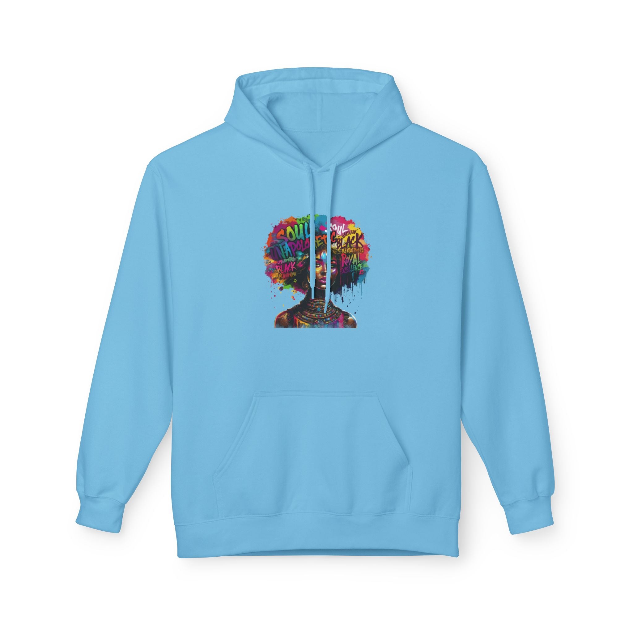 Afro Art Silhouette Hoodie — Colorful Urban Afrocentric Graphic Sweatshirt