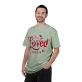 Loved John 3:16 T-Shirt — Christian Valentine Faith Tee