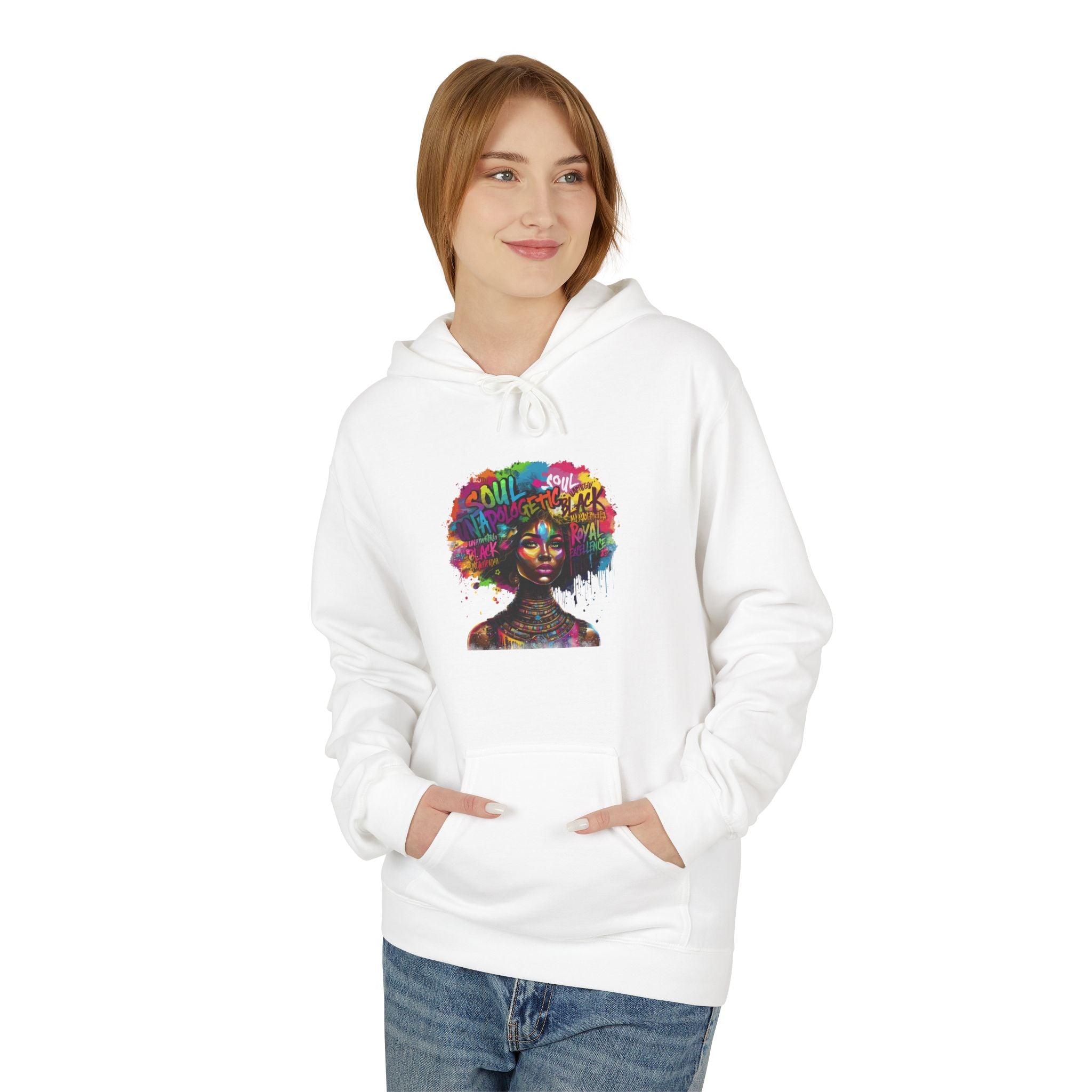 Afro Art Silhouette Hoodie — Colorful Urban Afrocentric Graphic Sweatshirt