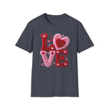 LOVE Fuzzy Heart T-Shirt — Valentine's Day Cute Retro Graphic Tee