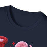 LOVE Fuzzy Heart T-Shirt — Valentine's Day Cute Retro Graphic Tee