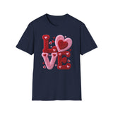 LOVE Fuzzy Heart T-Shirt — Valentine's Day Cute Retro Graphic Tee
