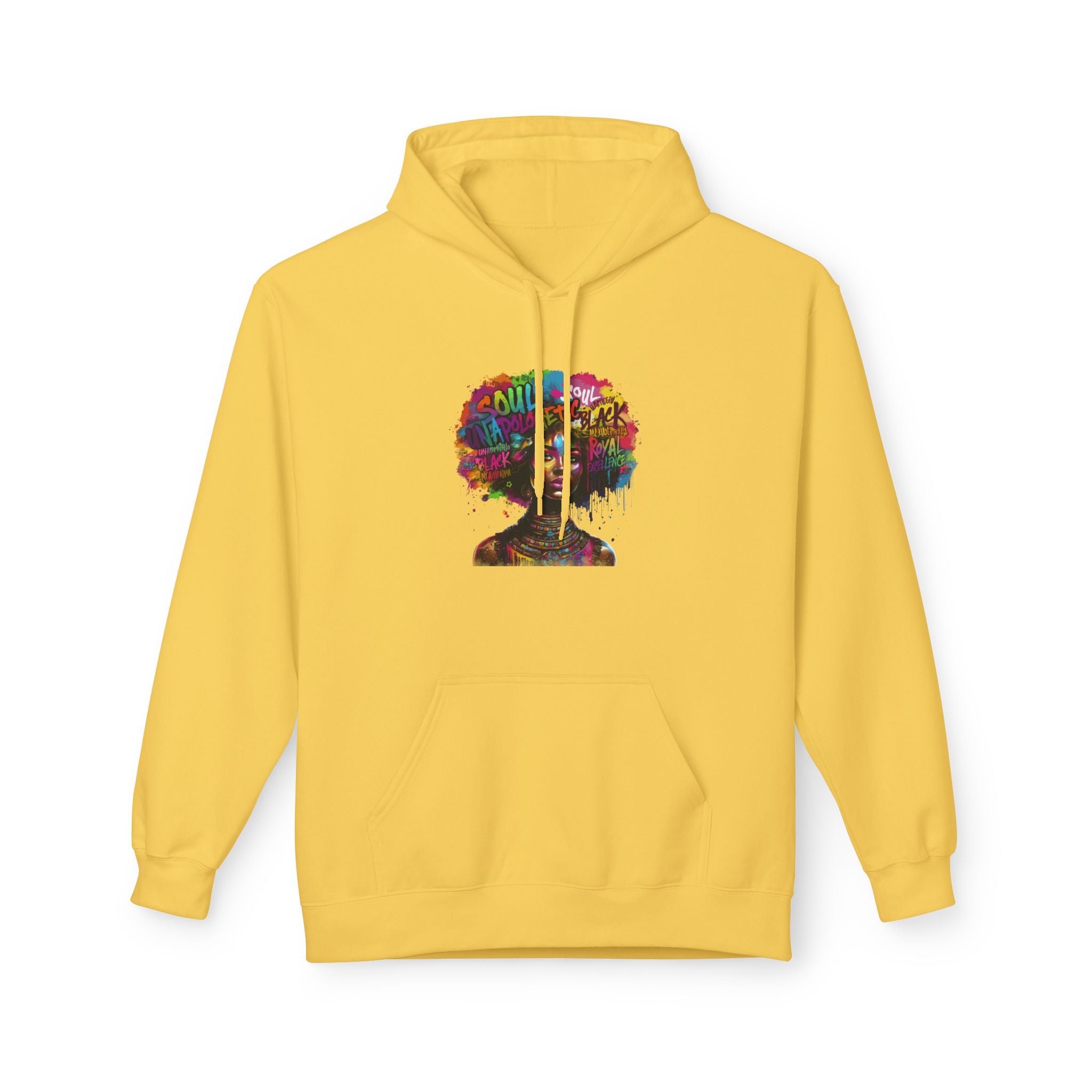 Afro Art Silhouette Hoodie — Colorful Urban Afrocentric Graphic Sweatshirt