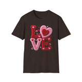 LOVE Fuzzy Heart T-Shirt — Valentine's Day Cute Retro Graphic Tee
